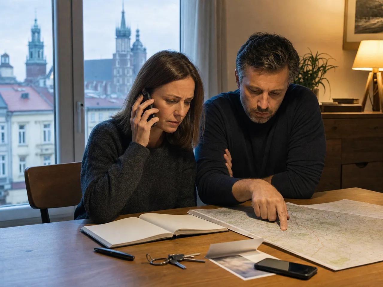 Rodzina porządkująca aktualne zdjęcie i informacje potrzebne po zaginięciu bliskiej osoby