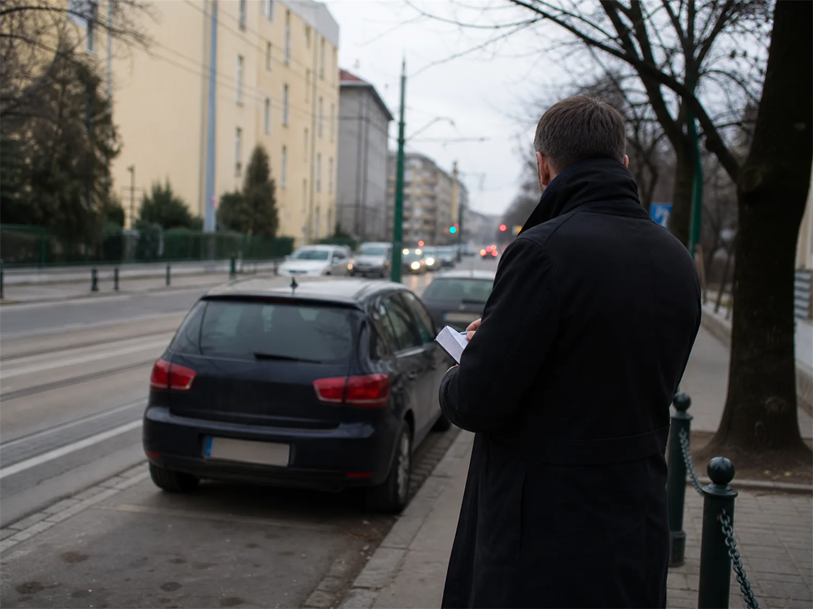 Dyskretna praca terenowa w południowej części Krakowa bez widocznych danych